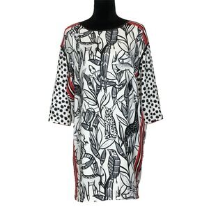 Spanner Tunic Legging Top Unique White Black Red Racer Stripe Animal Zoo Dress